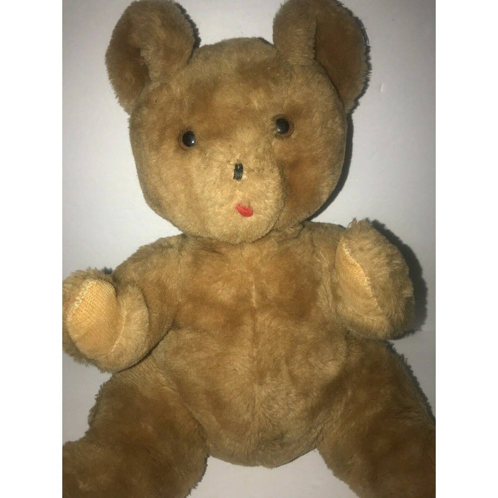 Vintage Eden Teddy Bear Musical Plush Brown Wind up Turn Key Zipper 15"
